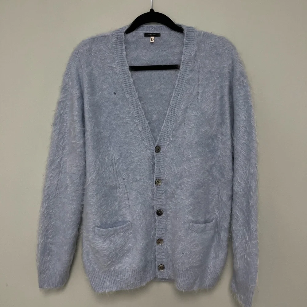 R13 Japanese Brushed Cashmere Cardigan - Light Blue. Size medium - Picture 8 of 14